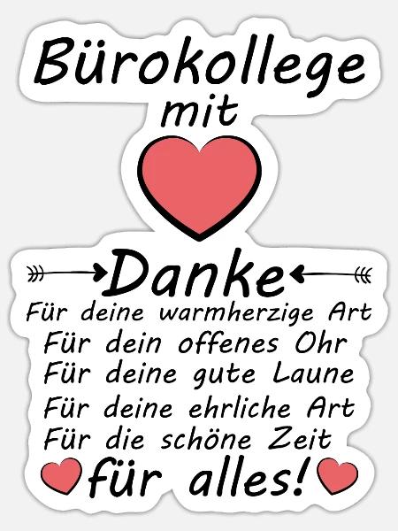 Bürokollege Büro Kollege Danke sagen zum Abschied - Sticker Größe S (10 x 10 cm) - Mattweiß