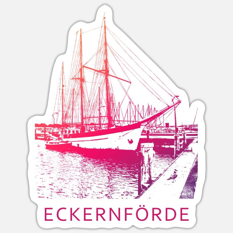 Maritimes Eckernförde - Sticker Größe S (10 x 10 cm) - Mattweiß