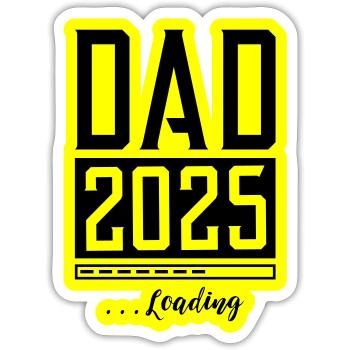 Papa 2025 Chargement Papa - Sticker taille S (10 x 10 cm) - blanc mat - Devant