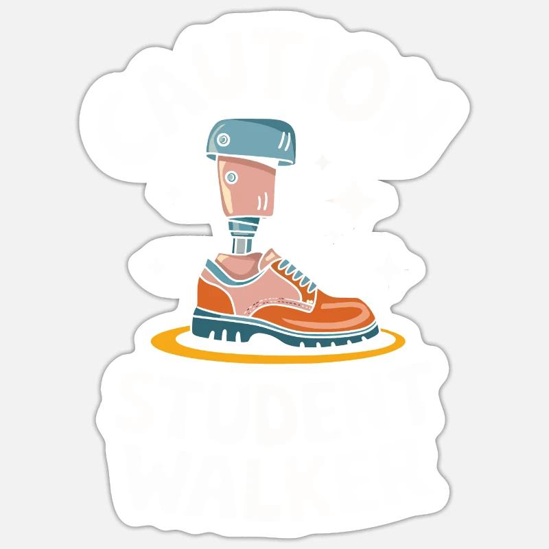 Amputation Behinderung - Sticker Größe S (10 x 10 cm) - Mattweiß