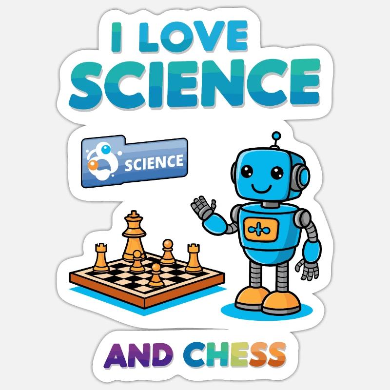 Science and Chess - Sticker size S (10 x 10 cm) - white matte