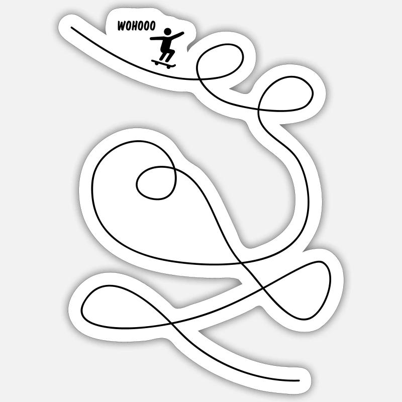 Skateboarder macht Looping Geschenk - Sticker Größe S (10 x 10 cm) - Mattweiß