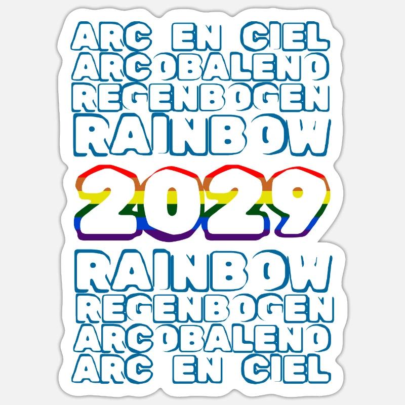 Arc-en-ciel 2029 - Sticker taille S (10 x 10 cm) - blanc mat