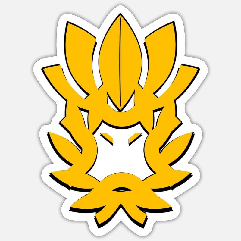Samurai - Sticker Größe S (10 x 10 cm) - Mattweiß