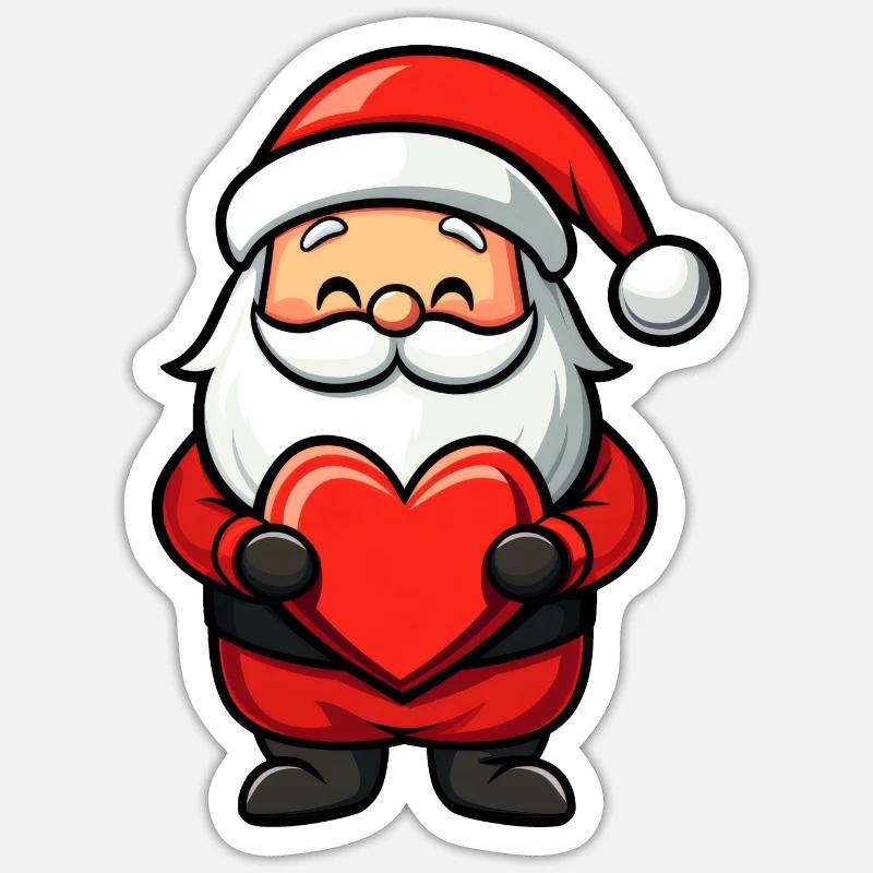Weihnachtsmann - Sticker Größe S (10 x 10 cm) - Mattweiß