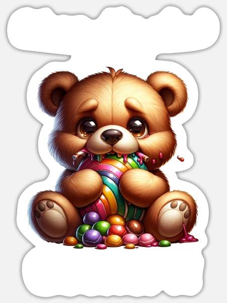 Abaa die sind sooo lecker – Süßer Teddy - Sticker Größe S (10 x 10 cm) - Mattweiß