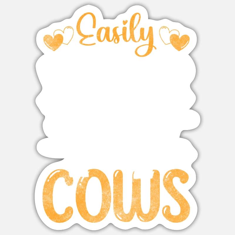 Kuh Stall Milchbauer - Sticker Größe S (10 x 10 cm) - Mattweiß