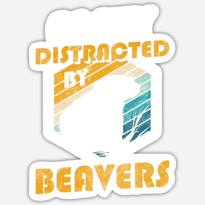 Statue de rongeur Queue de castor Sticker taille S (10 x 10 cm)