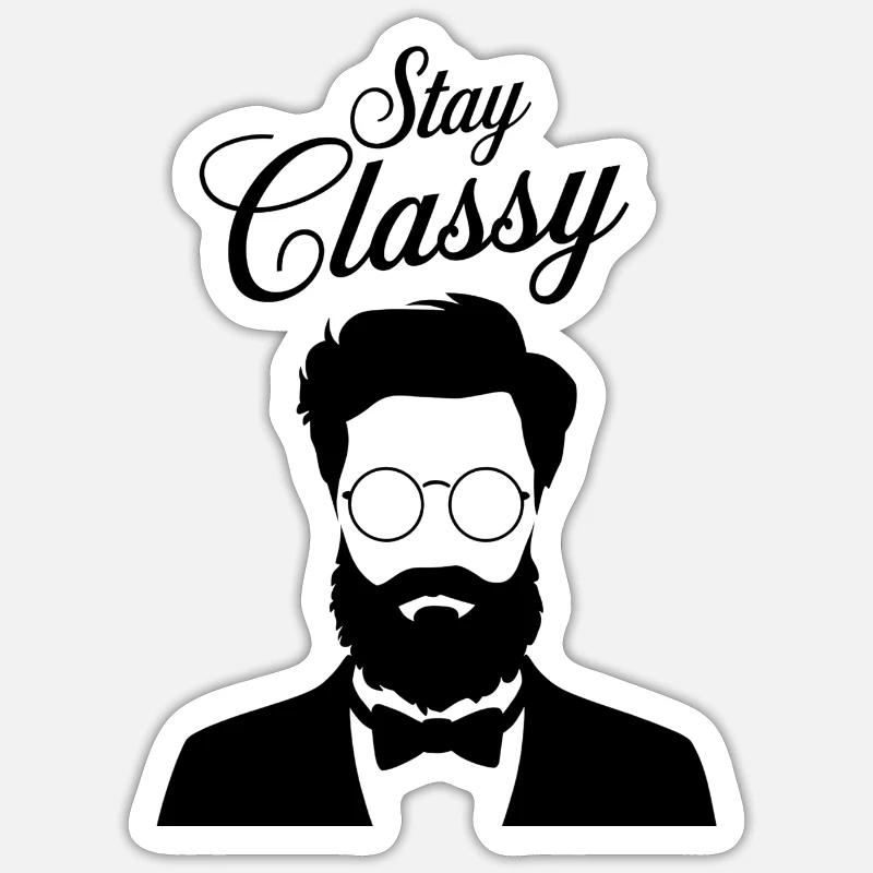Élégance Moderne Hipster - Sticker taille S (10 x 10 cm) - blanc mat