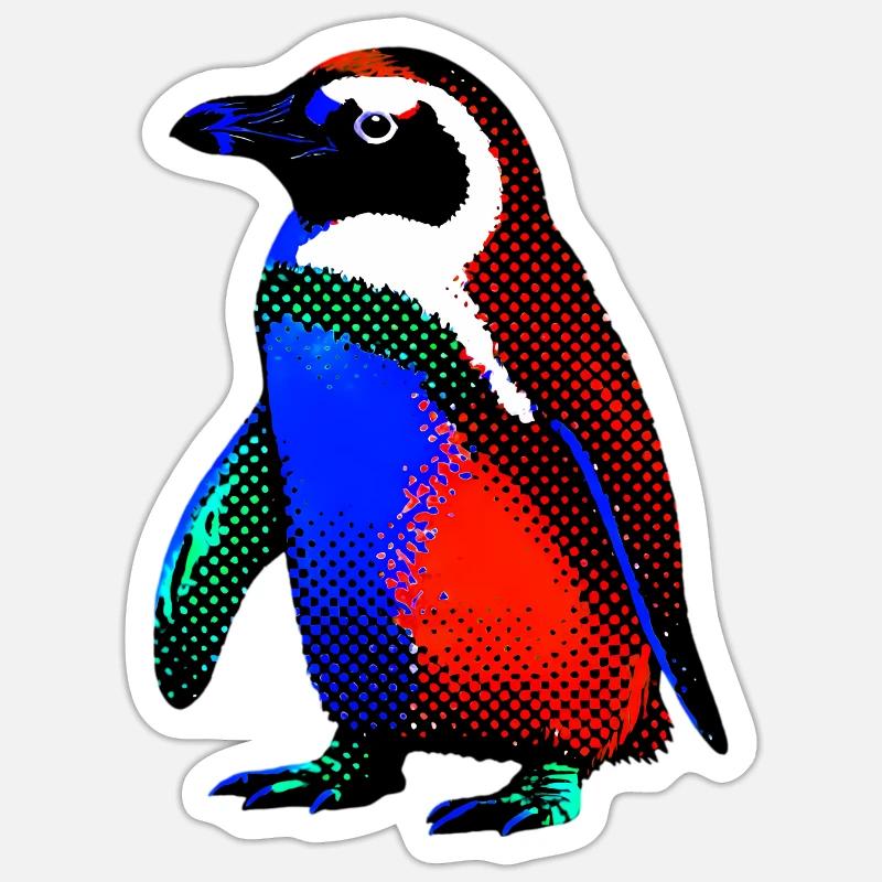 Pingouin - Sticker taille S (10 x 10 cm) - blanc mat