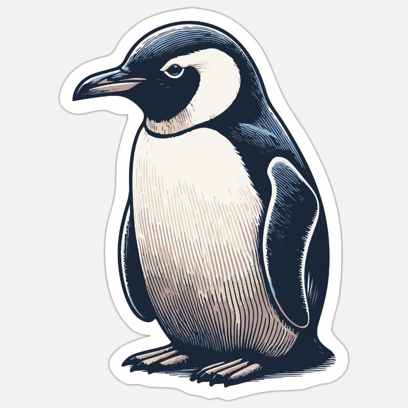 Pingu - Sticker Größe S (10 x 10 cm) - Mattweiß