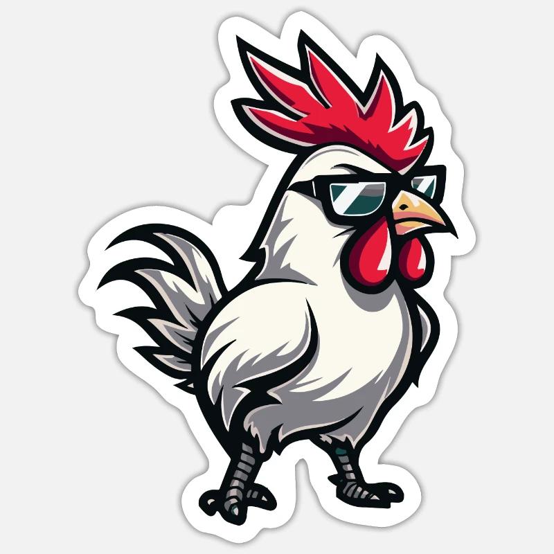 Hahn Comic Cool - Sticker Größe S (10 x 10 cm) - Mattweiß