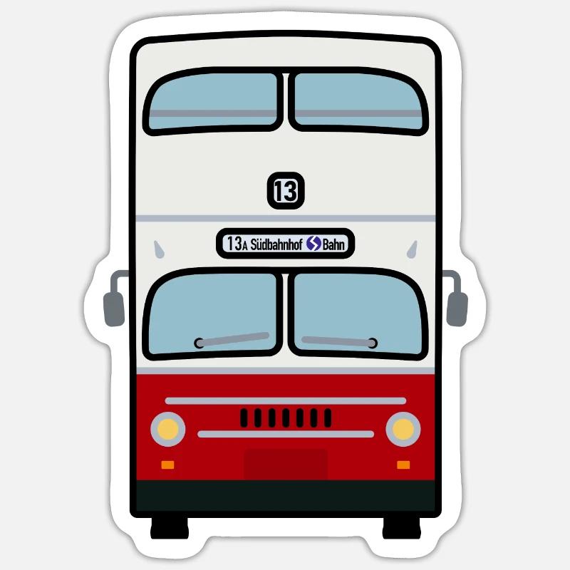 Vienna double-decker bus DD2FU - Sticker size S (10 x 10 cm) - white matte