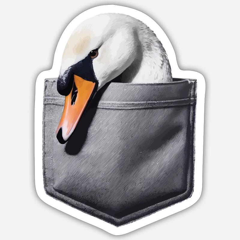 Schwan - Sticker Größe S (10 x 10 cm) - Mattweiß