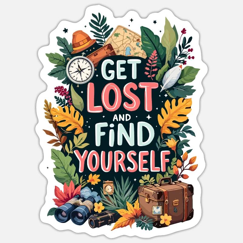 Get Lost - Sticker size S (10 x 10 cm) - white matte