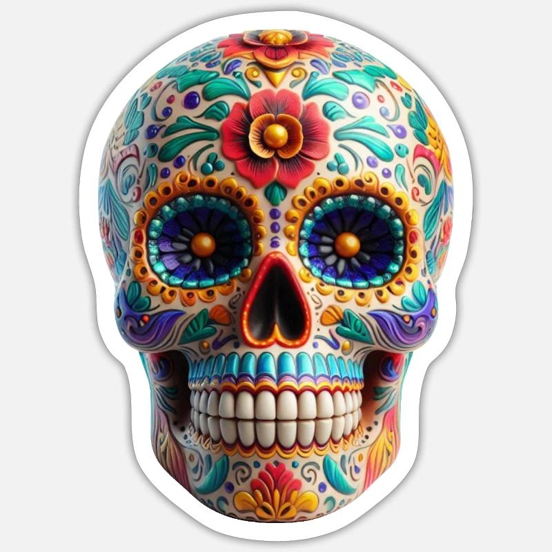 Sugar Skull Sticker size S (10 x 10 cm)