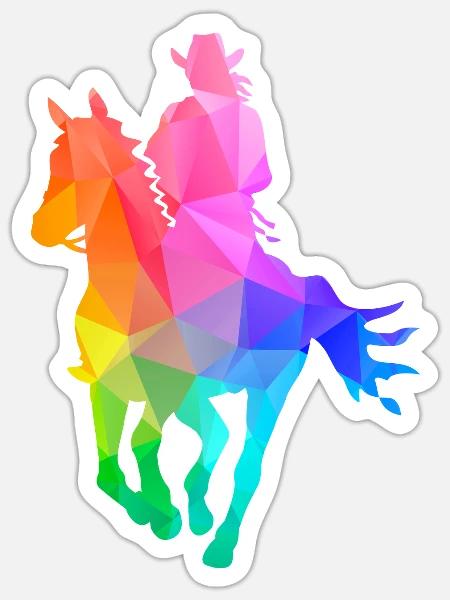 Western Lady Westernreiterin - Sticker Größe S (10 x 10 cm) - Mattweiß