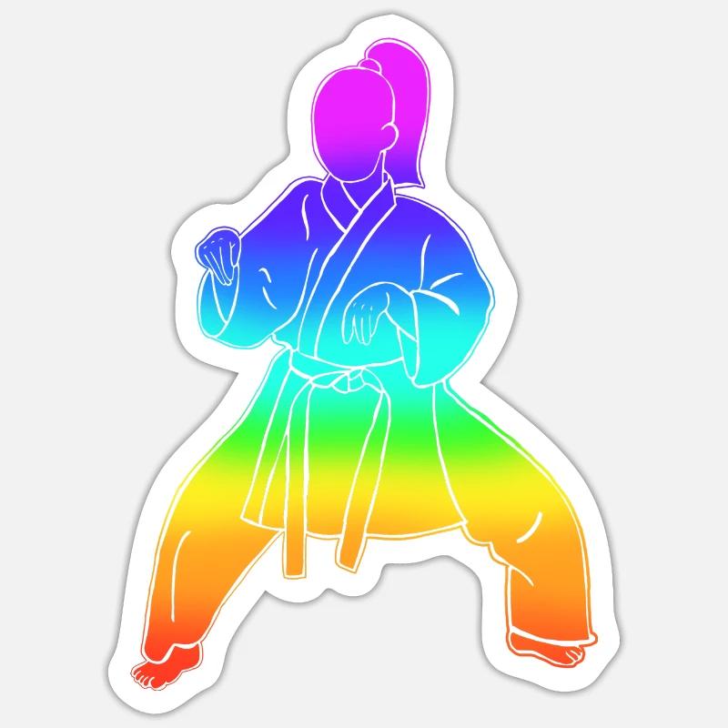 Sanseru arc-en-ciel complet - Sticker taille S (10 x 10 cm) - blanc mat