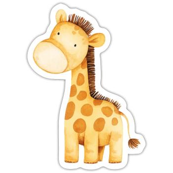 Giraffe Illustration Watercolour - Sticker Größe S (10 x 10 cm) - Mattweiß - Vorne