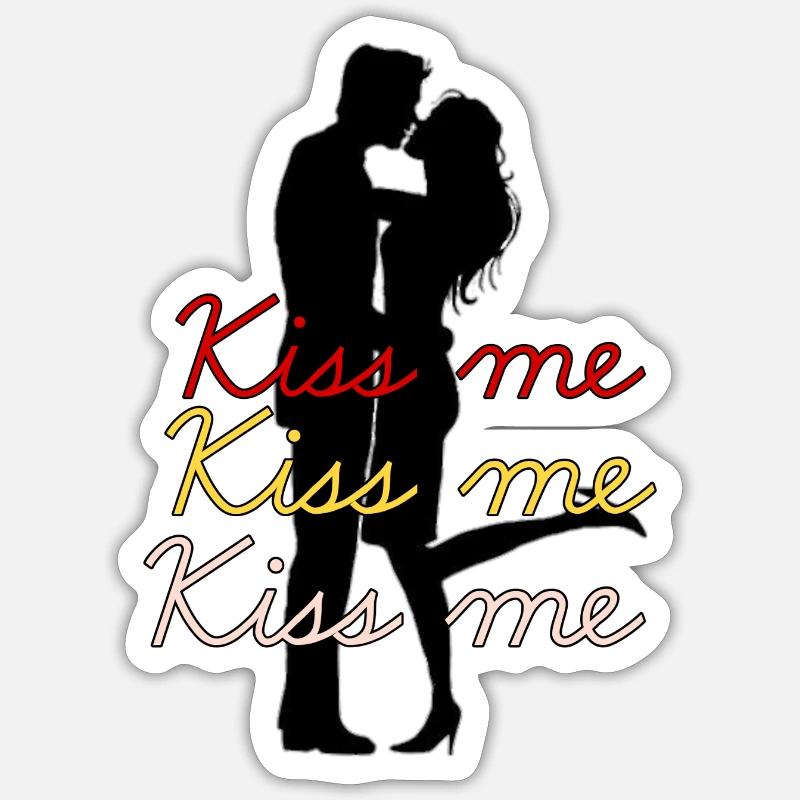 Saint-Valentin - Sticker taille S (10 x 10 cm) - blanc mat