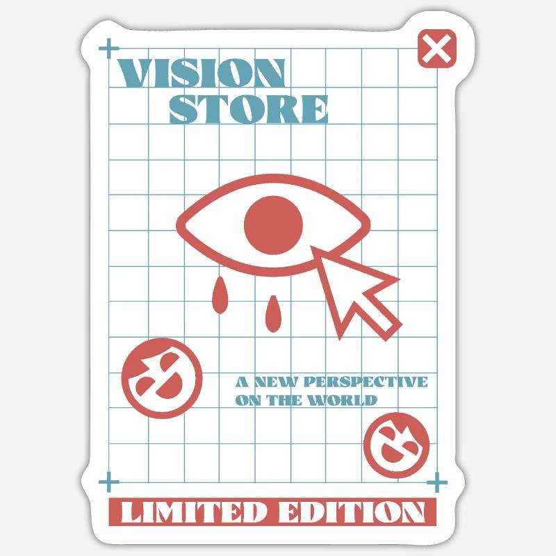 Vision Store - Sticker taille S (10 x 10 cm) - blanc mat