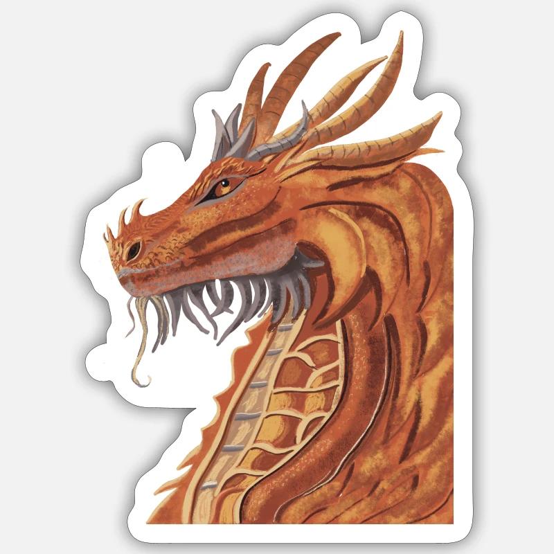 Dragon - Sticker Größe S (10 x 10 cm) - Mattweiß