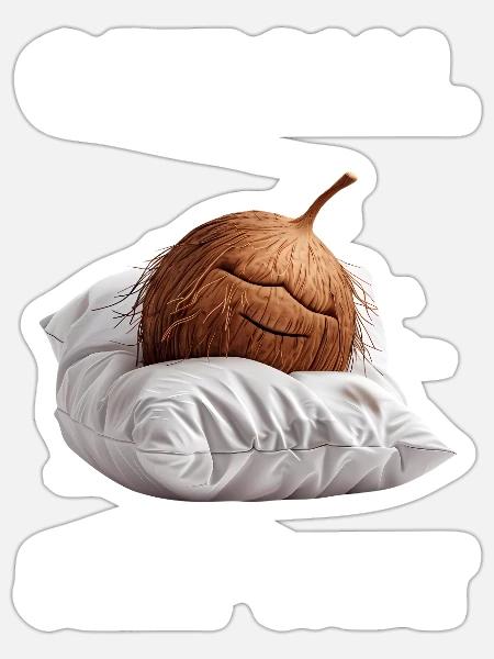 Kokosnuss - Sticker Größe S (10 x 10 cm) - Mattweiß