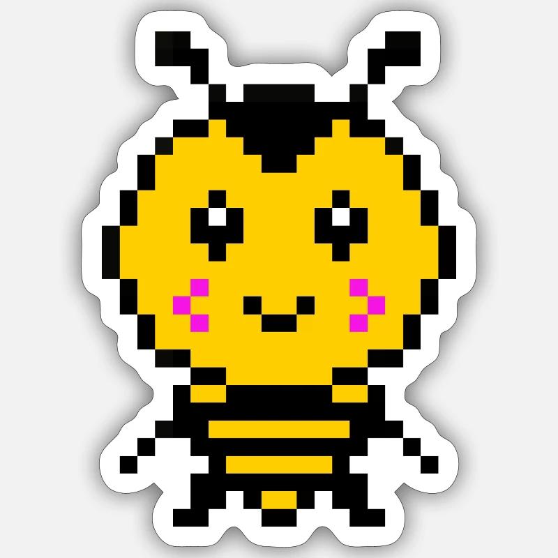 pixelbiene Sticker Größe S (10 x 10 cm)