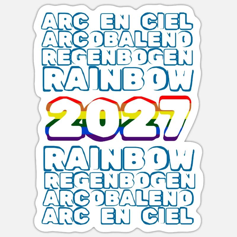 Regenbogen 2027 - Sticker Größe S (10 x 10 cm) - Mattweiß