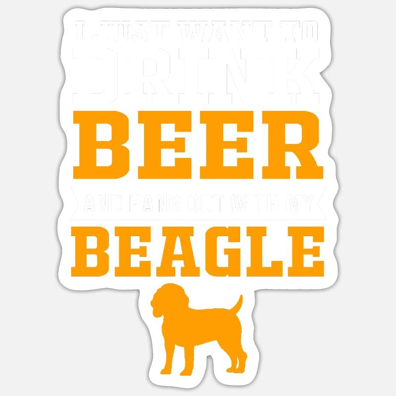 Papa Beagle - Sticker taille S (10 x 10 cm) - blanc mat