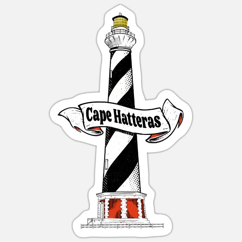 Cape Hatteras Lighthouse Vector illustration Sticker size S (10 x 10 cm)