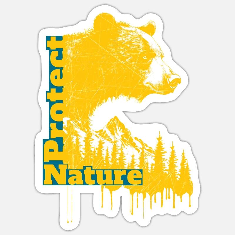 Nature Aventure Protéger Respect - Sticker taille S (10 x 10 cm) - blanc mat