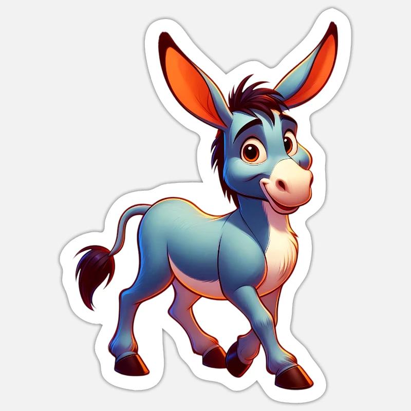 Donkey Mule - Sticker size S (10 x 10 cm) - white matte