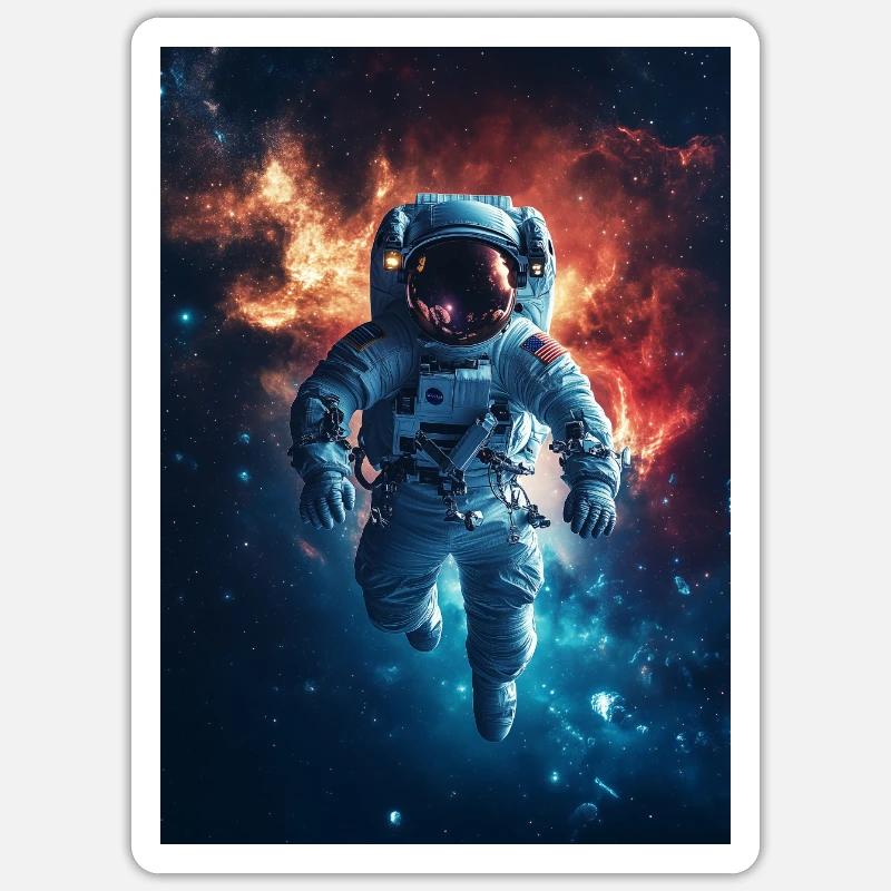 Astronaute 1 - Sticker taille S (10 x 10 cm) - blanc mat