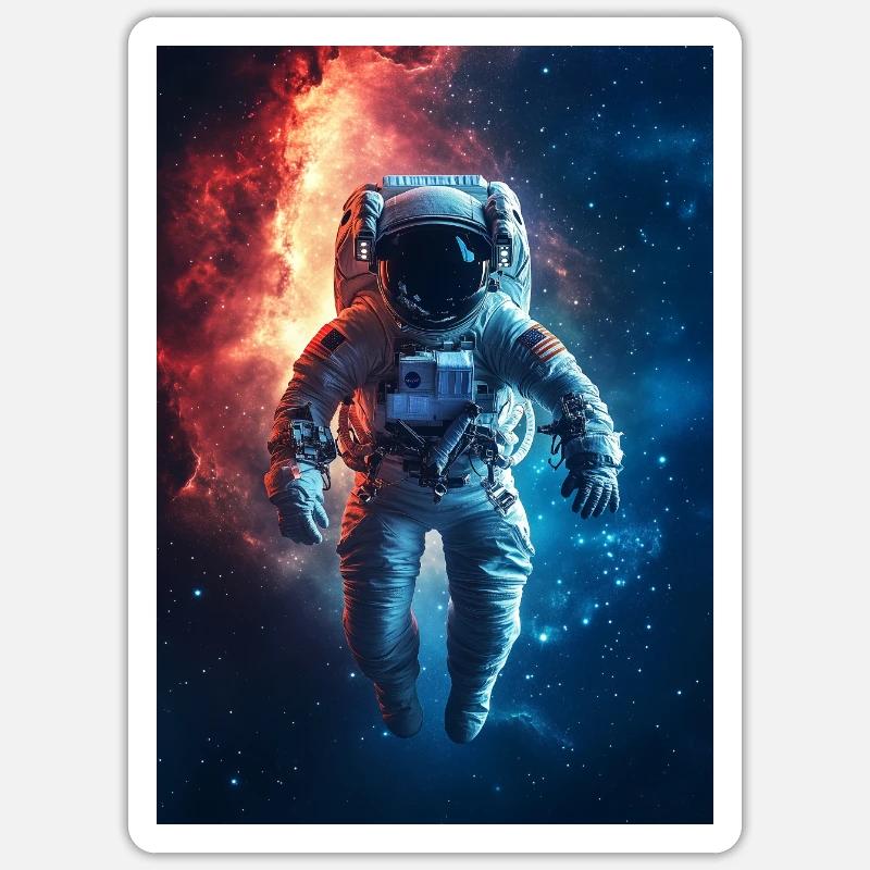 Astronaute 8 - Sticker taille S (10 x 10 cm) - blanc mat