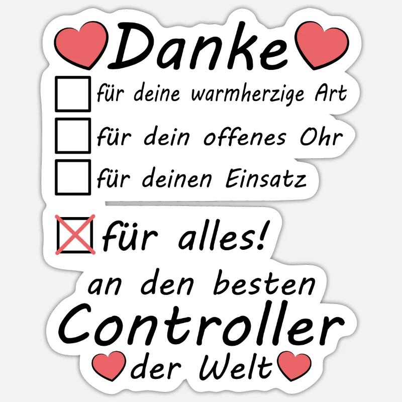 Controller Beruf Abschiedsgeschenk Danke sagen Sticker Größe S (10 x 10 cm)