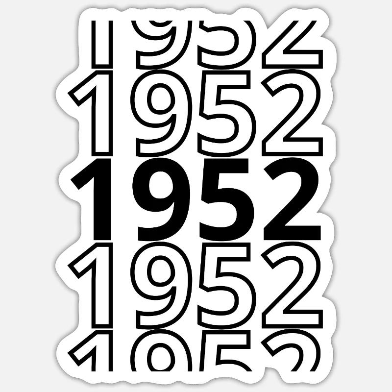 1952 1952 1952 - Sticker Größe S (10 x 10 cm) - Mattweiß