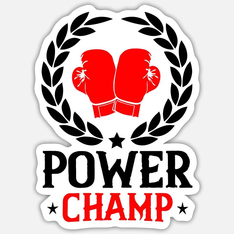 Champion de boxe - Sticker taille S (10 x 10 cm) - blanc mat