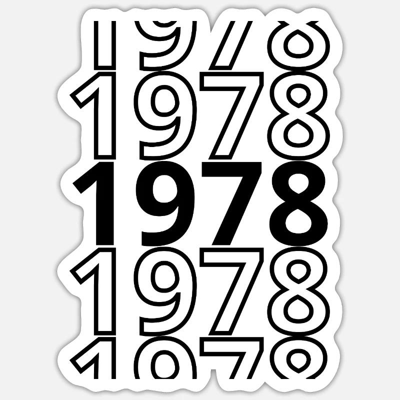 1978 1978 1978 - Sticker size S (10 x 10 cm) - white matte