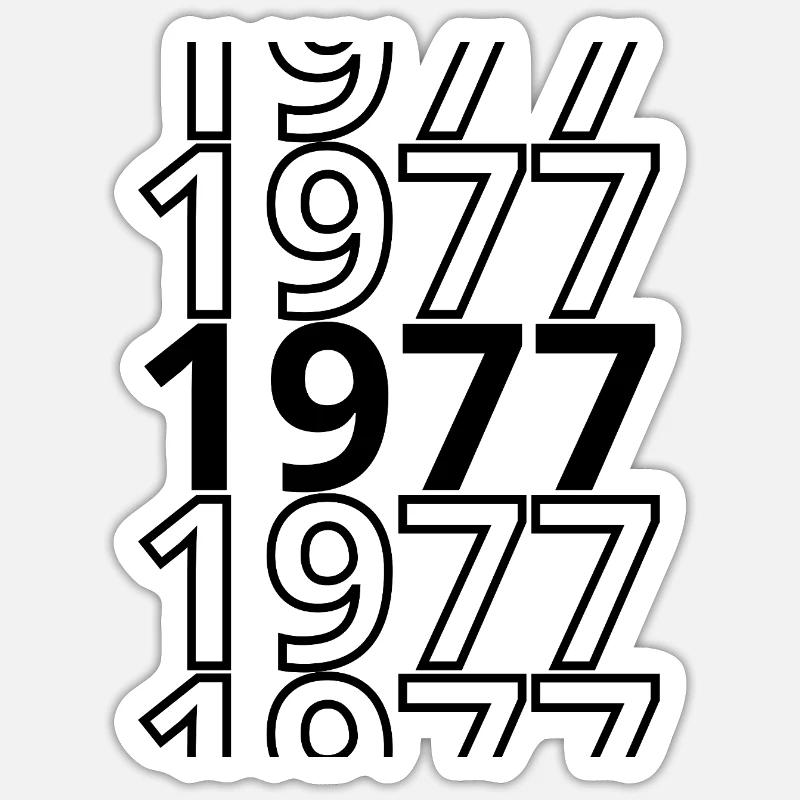 1977 1977 1977 - Sticker size S (10 x 10 cm) - white matte