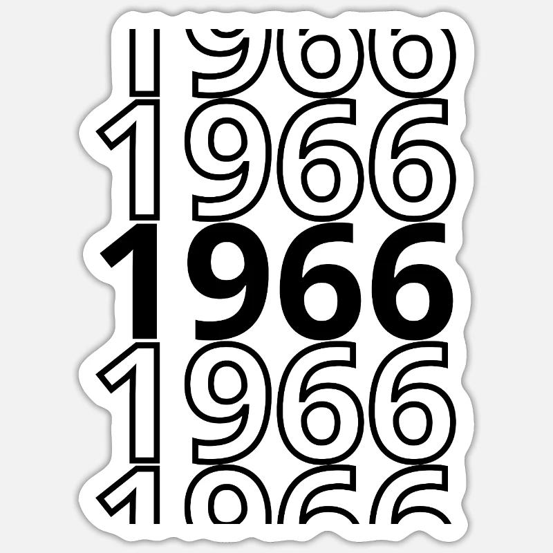 1966 1966 1966 - Sticker size S (10 x 10 cm) - white matte