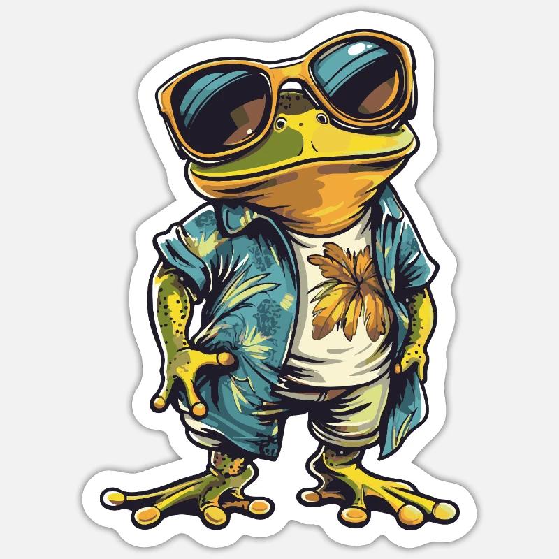 Frog Funny Summer - Sticker size S (10 x 10 cm) - white matte