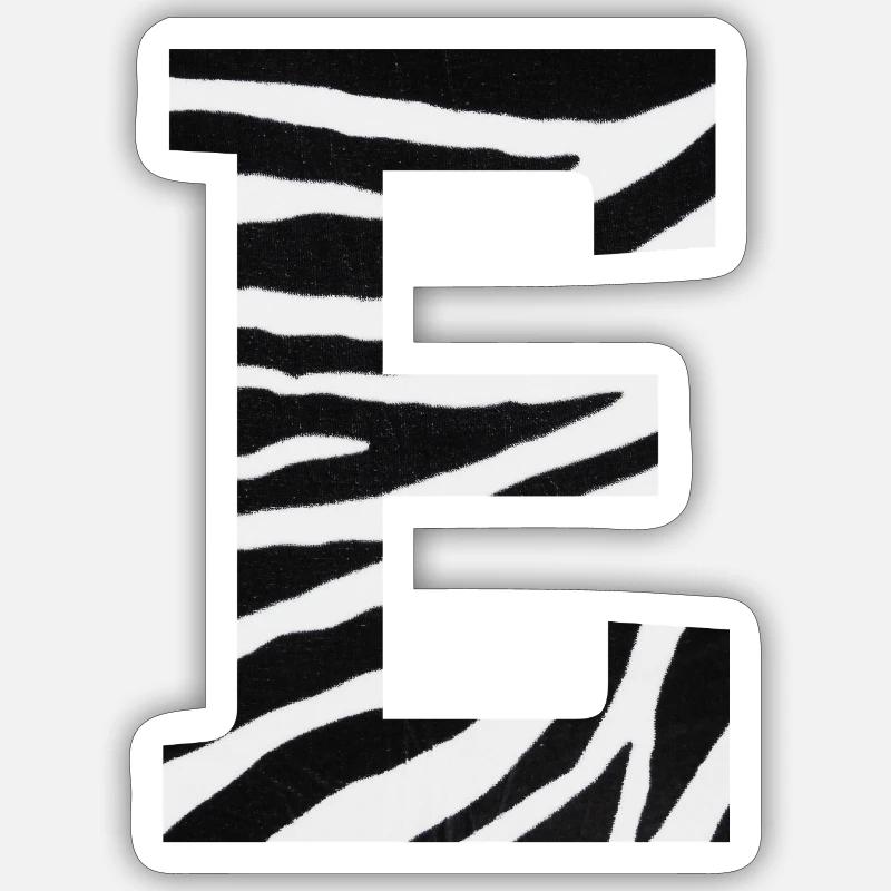 Letter e zebra Sticker size S (10 x 10 cm)