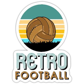 Retro-Fußball - Sticker Größe S (10 x 10 cm) - Mattweiß - Vorne