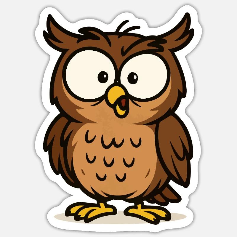 eule comic 1 - Sticker Größe S (10 x 10 cm) - Mattweiß