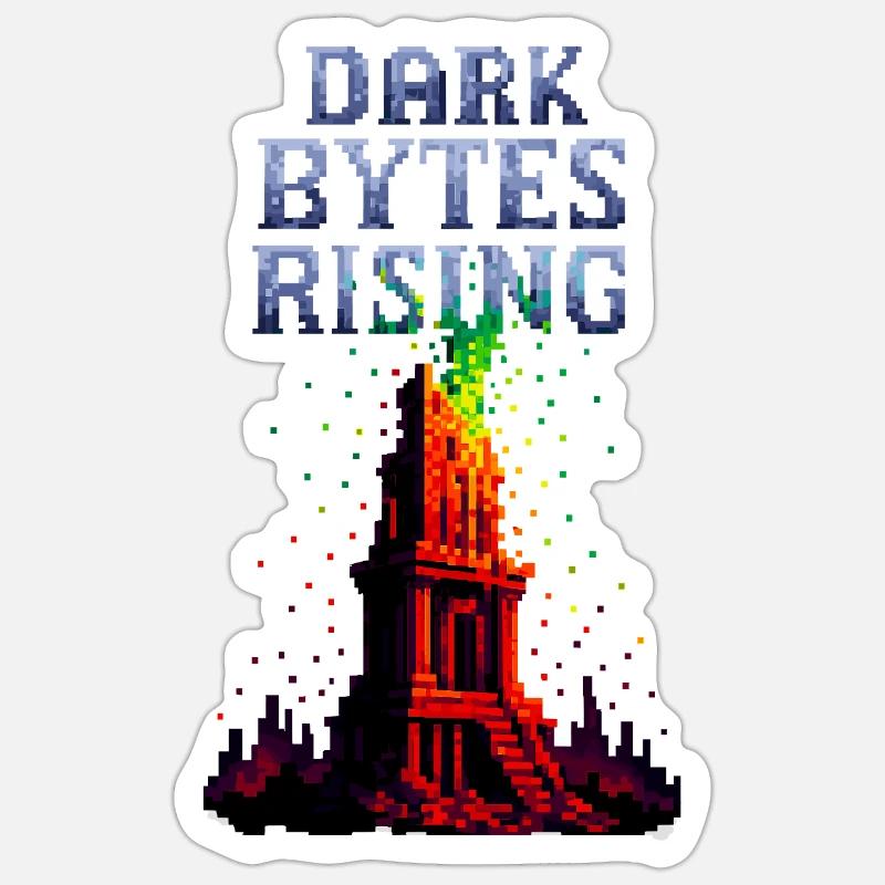 Dark Bytes Rising – Digital Awakening Sticker size S (10 x 10 cm)