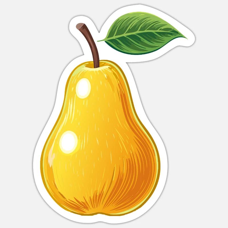 poire poire fruit fruit dessin - Sticker taille S (10 x 10 cm) - blanc mat