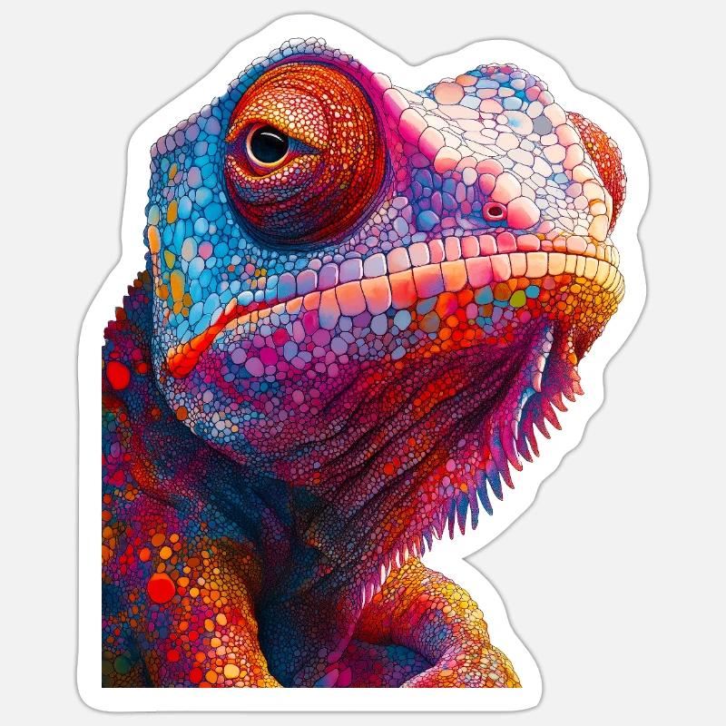Chameleon - Sticker size S (10 x 10 cm) - white matte