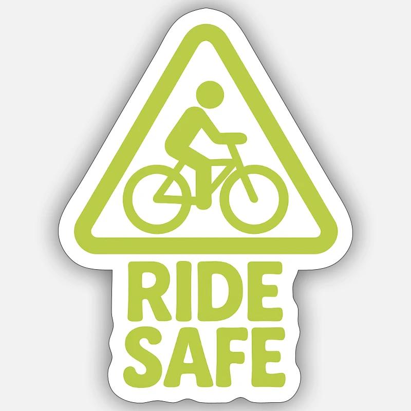 Ride Safe - Sticker Größe S (10 x 10 cm) - Mattweiß