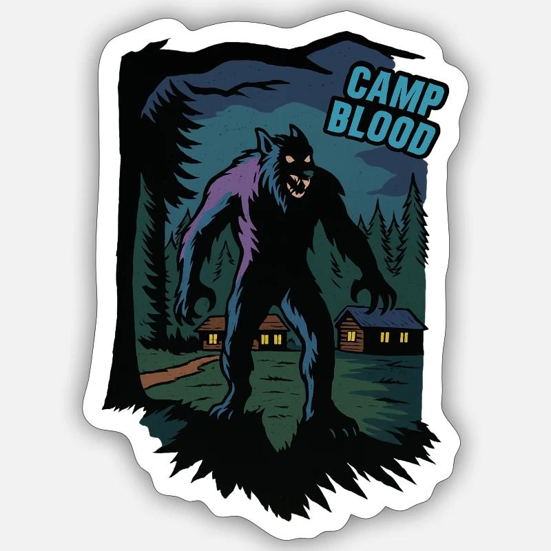 Blut im Schattenwolfslager - Sticker Größe S (10 x 10 cm) - Mattweiß